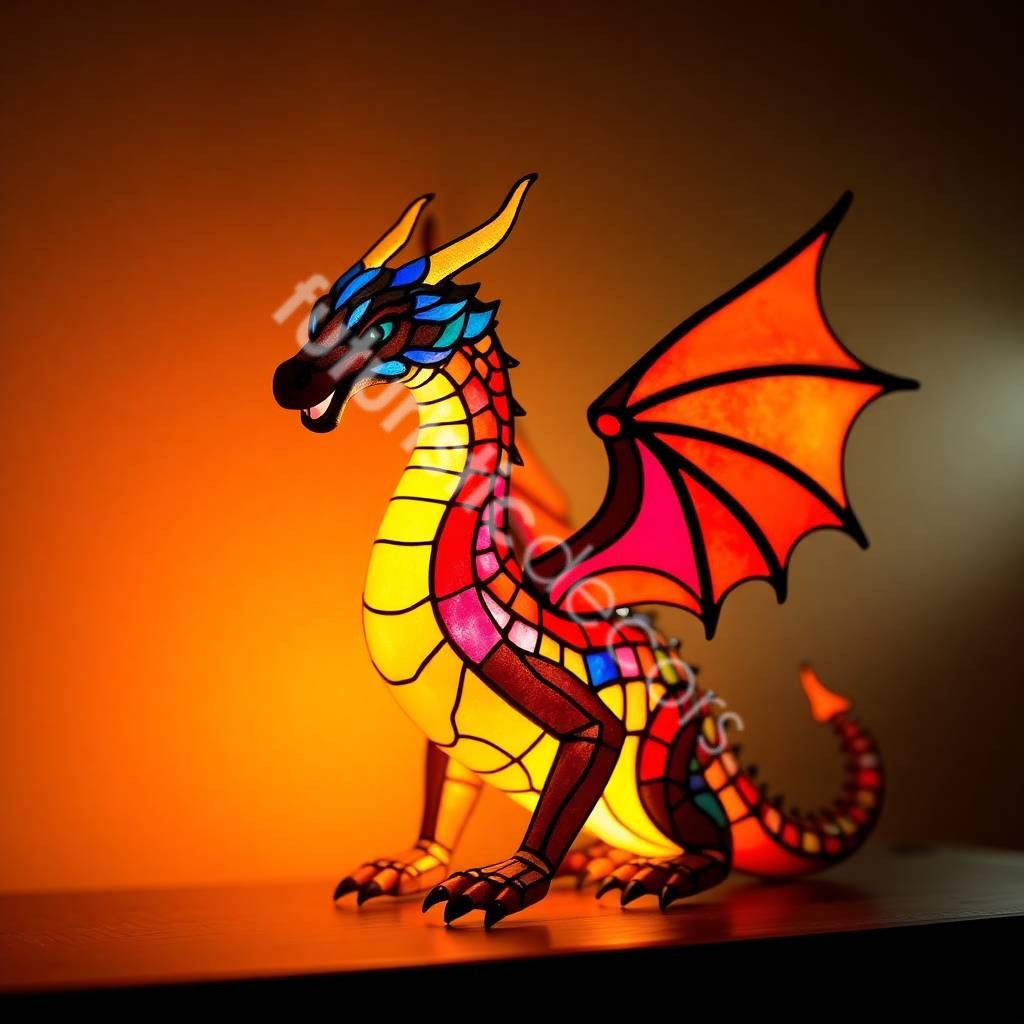 Dragon Stained Glass Lamps