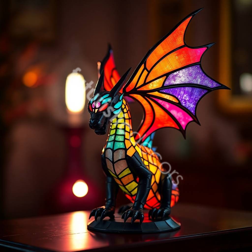 Dragon Stained Glass Lamps