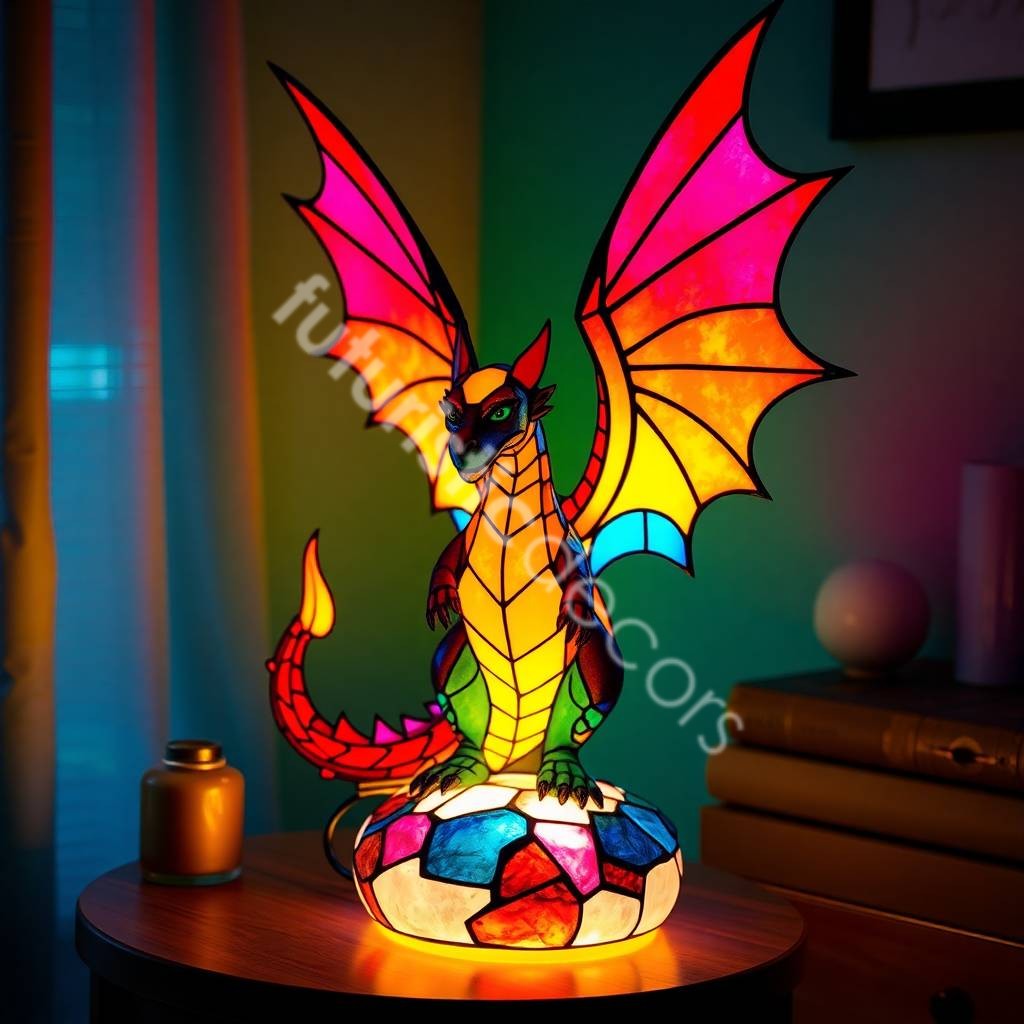 Dragon Stained Glass Lamps