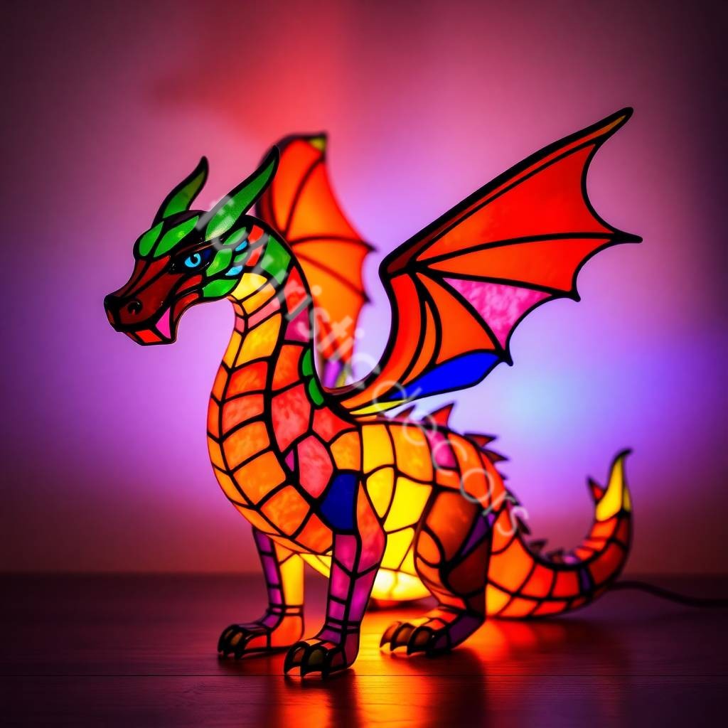 Dragon Stained Glass Lamps