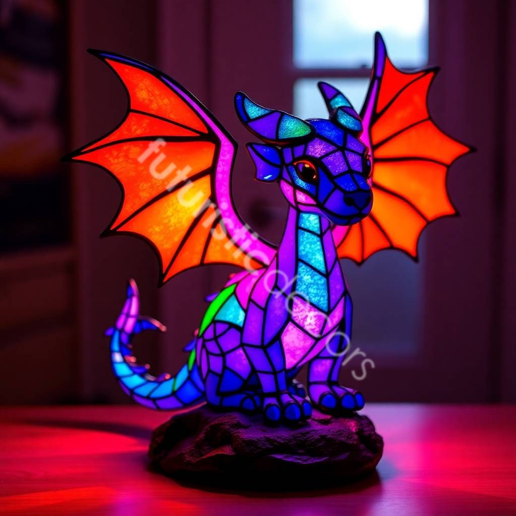 Dragon Stained Glass Lamps
