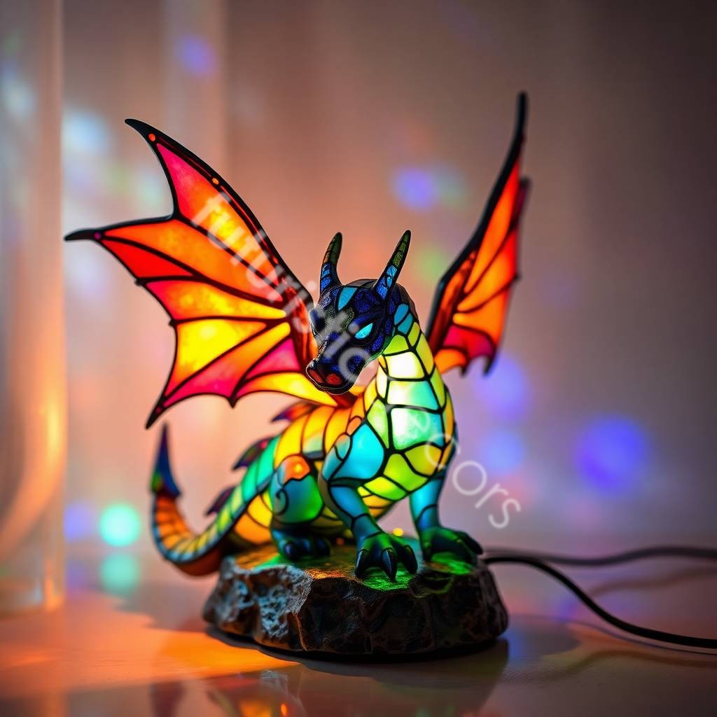 Dragon Stained Glass Lamps
