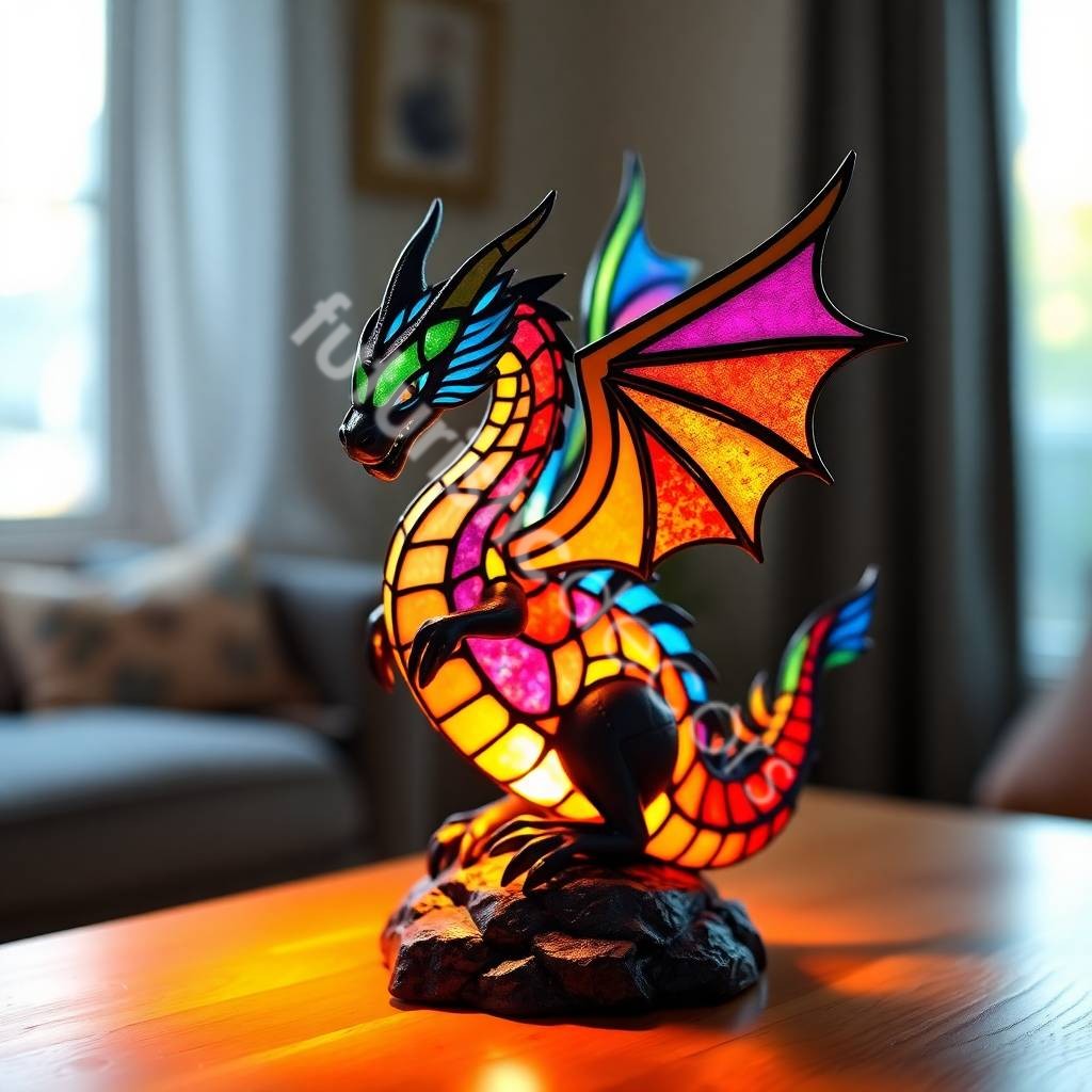 Dragon Stained Glass Lamps