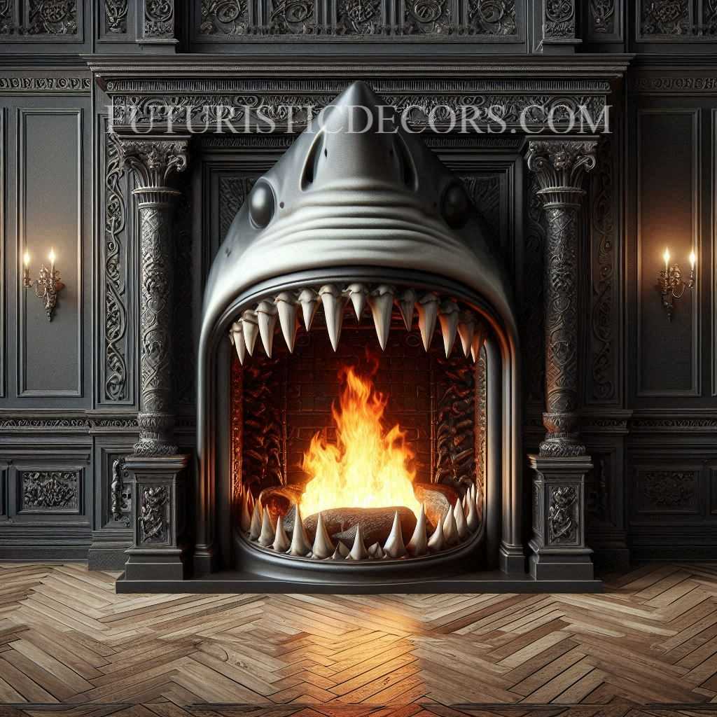 Shark Shaped Fireplace