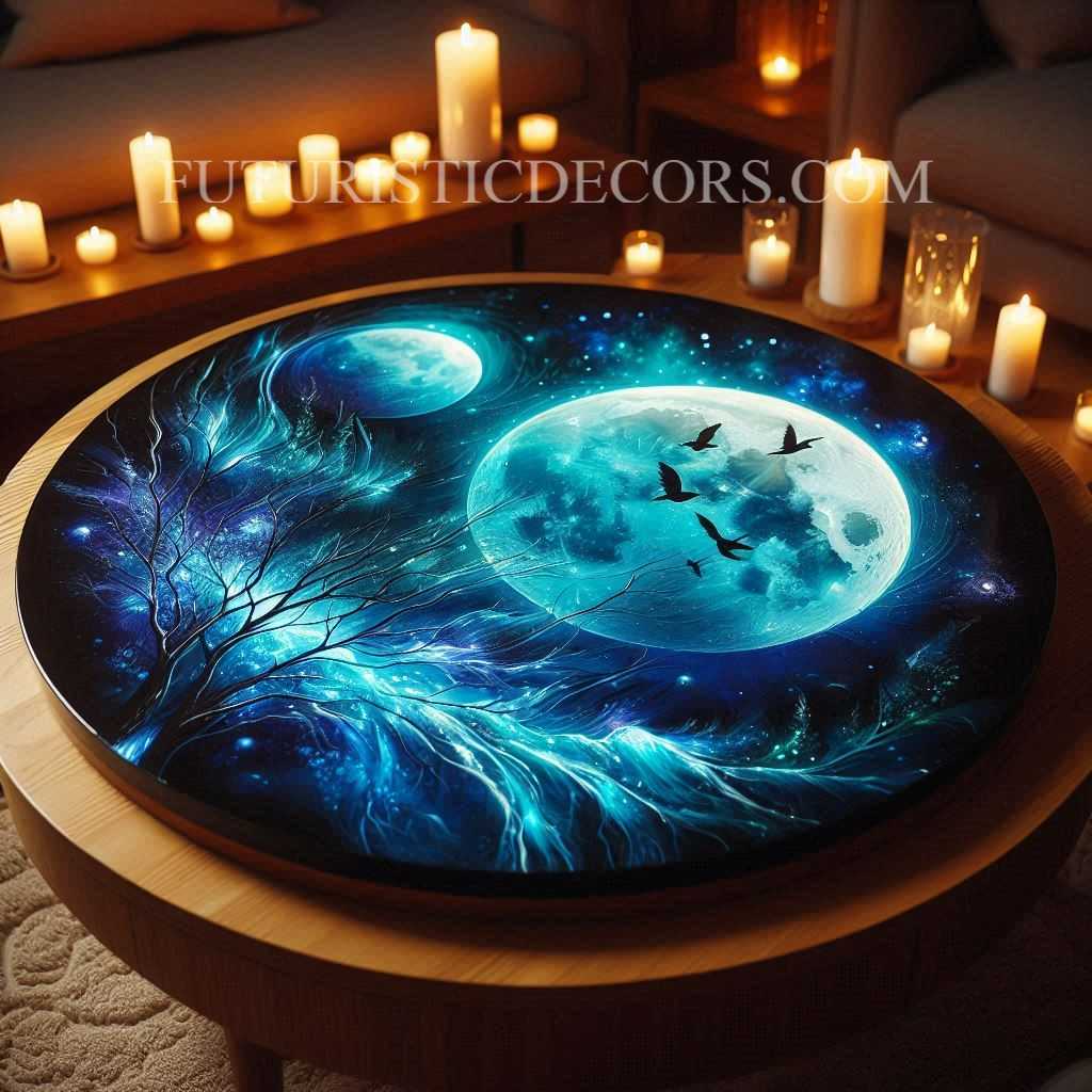 Moon Epoxy Resin Table