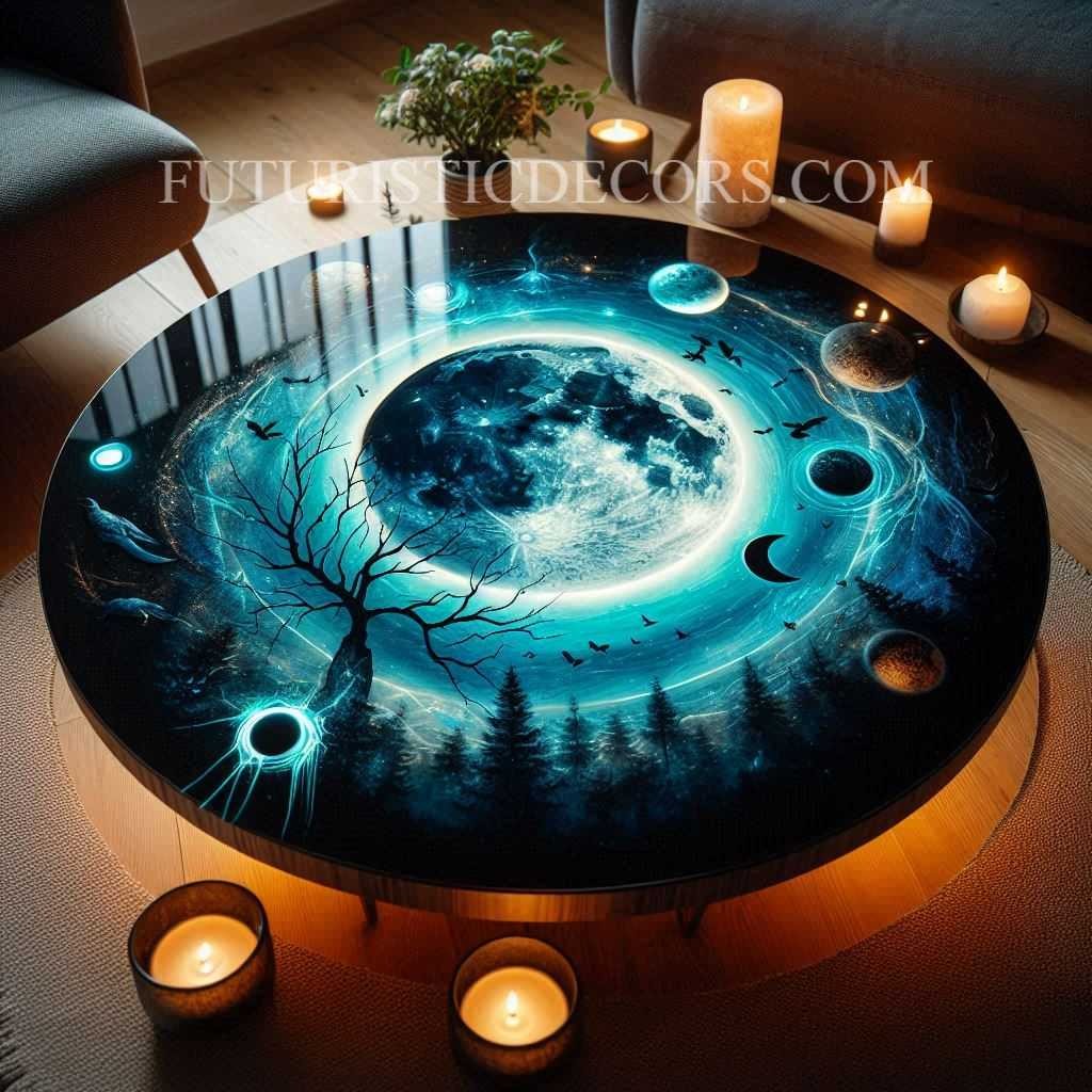 Moon Epoxy Resin Table