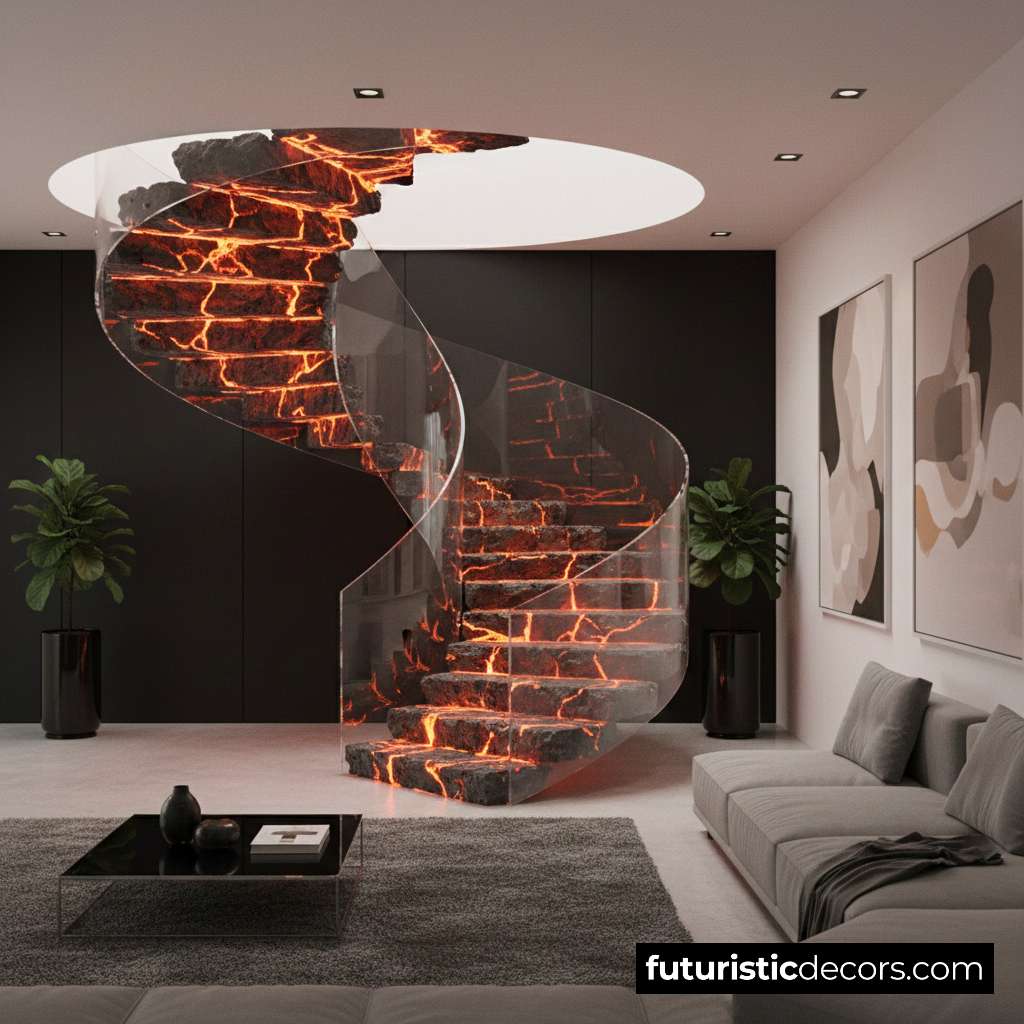 Lava Stone Epoxy Stairs