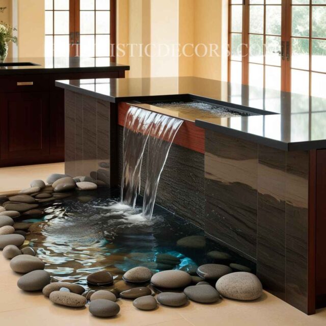 Waterfall Kitchen Island