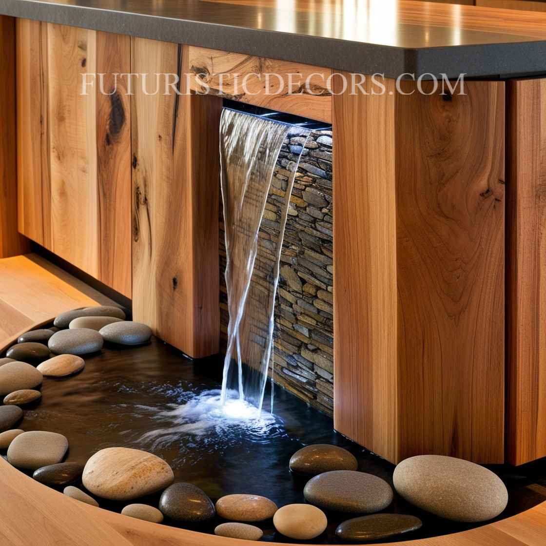 Waterfall Kitchen Island