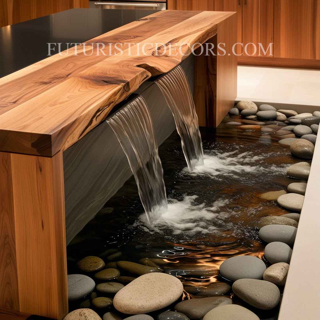 Waterfall Kitchen Island