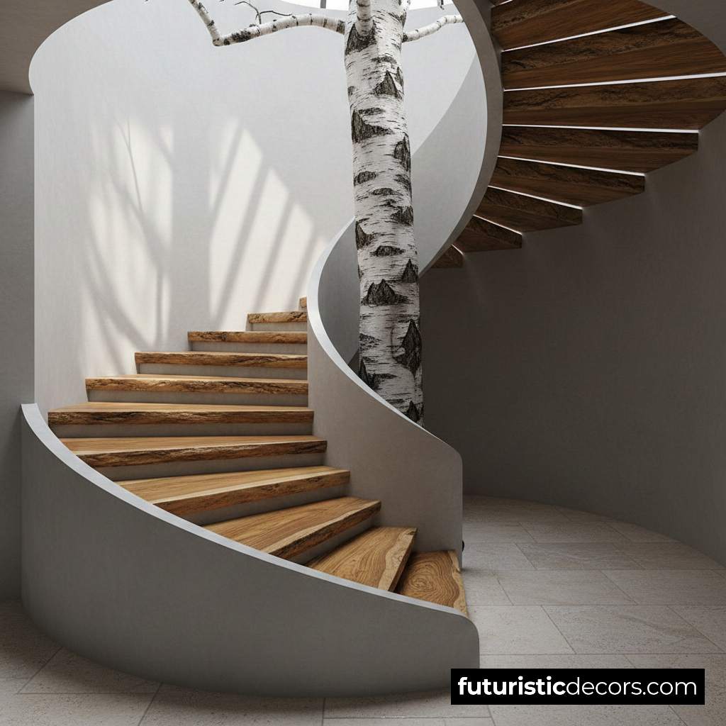 Wood Slab Staircase