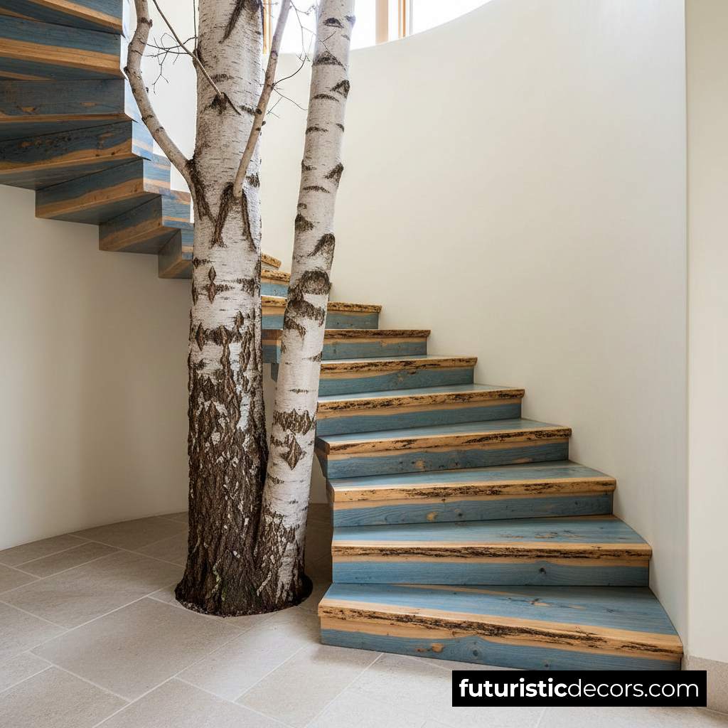 Wood Slab Staircase