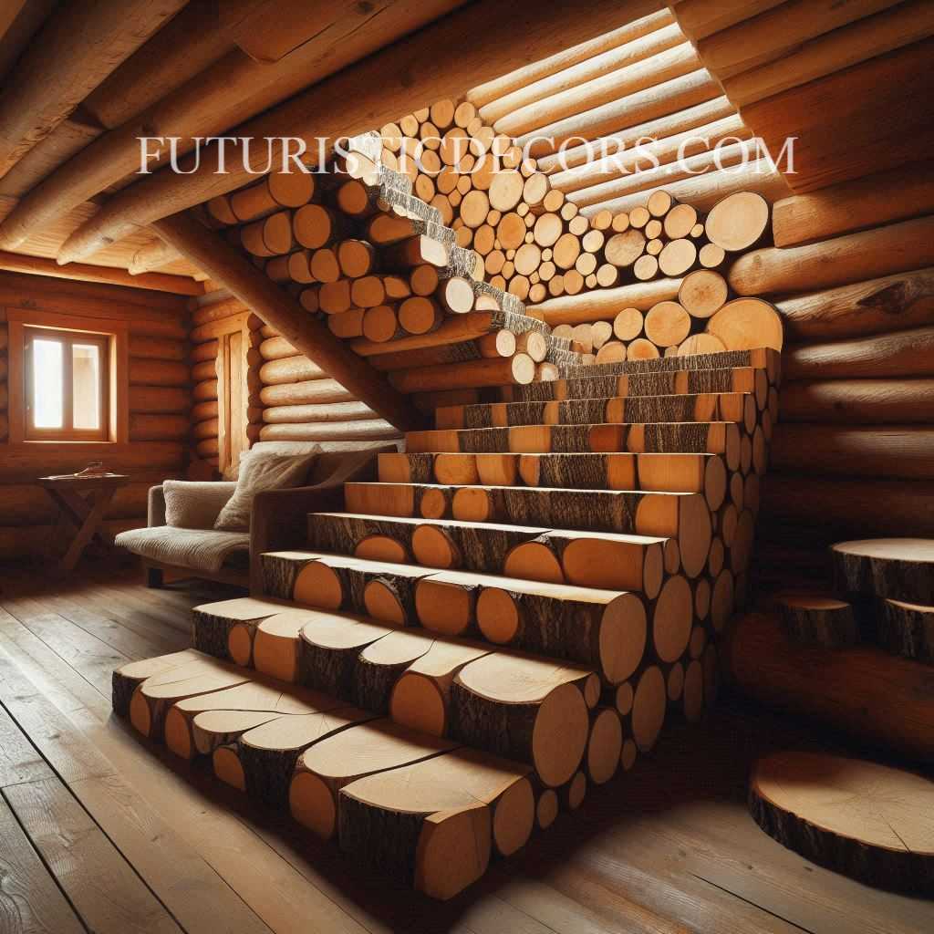 Wood Slab Staircase