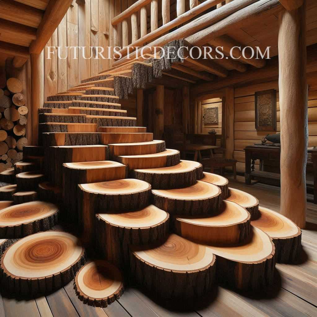 Wood Slab Staircase