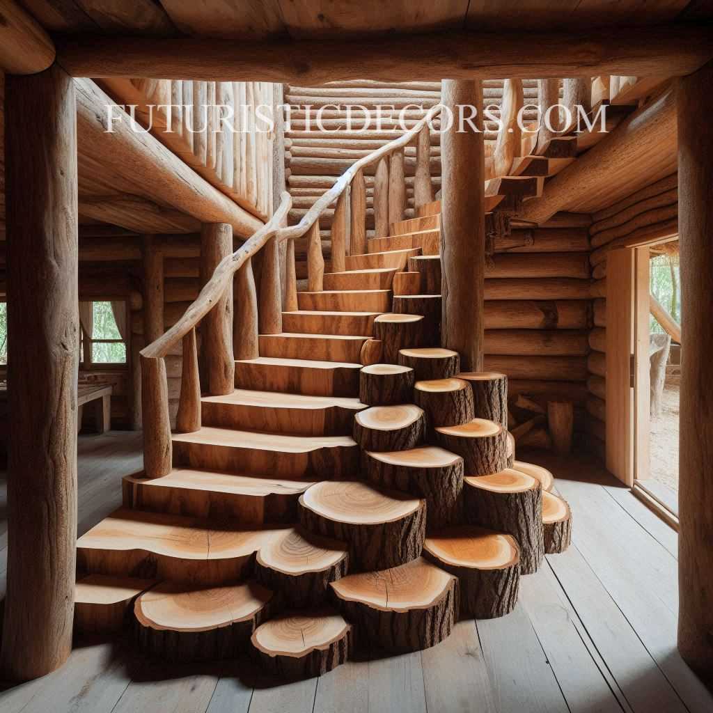 Wood Slab Staircase