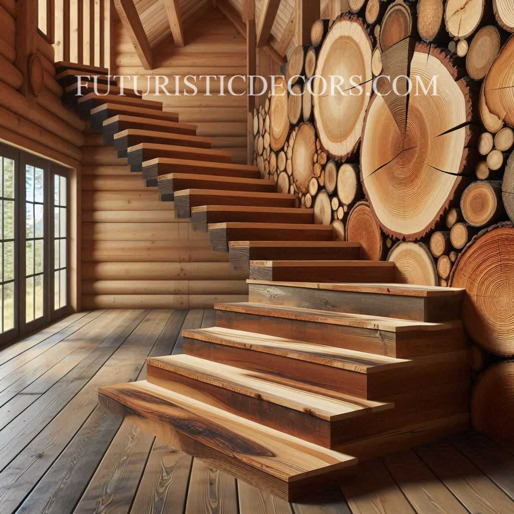 Wood Slab Staircase