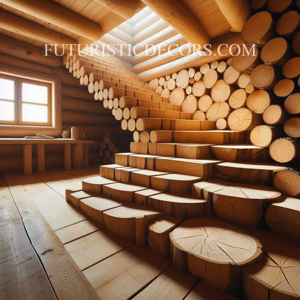 Wood Slab Staircase