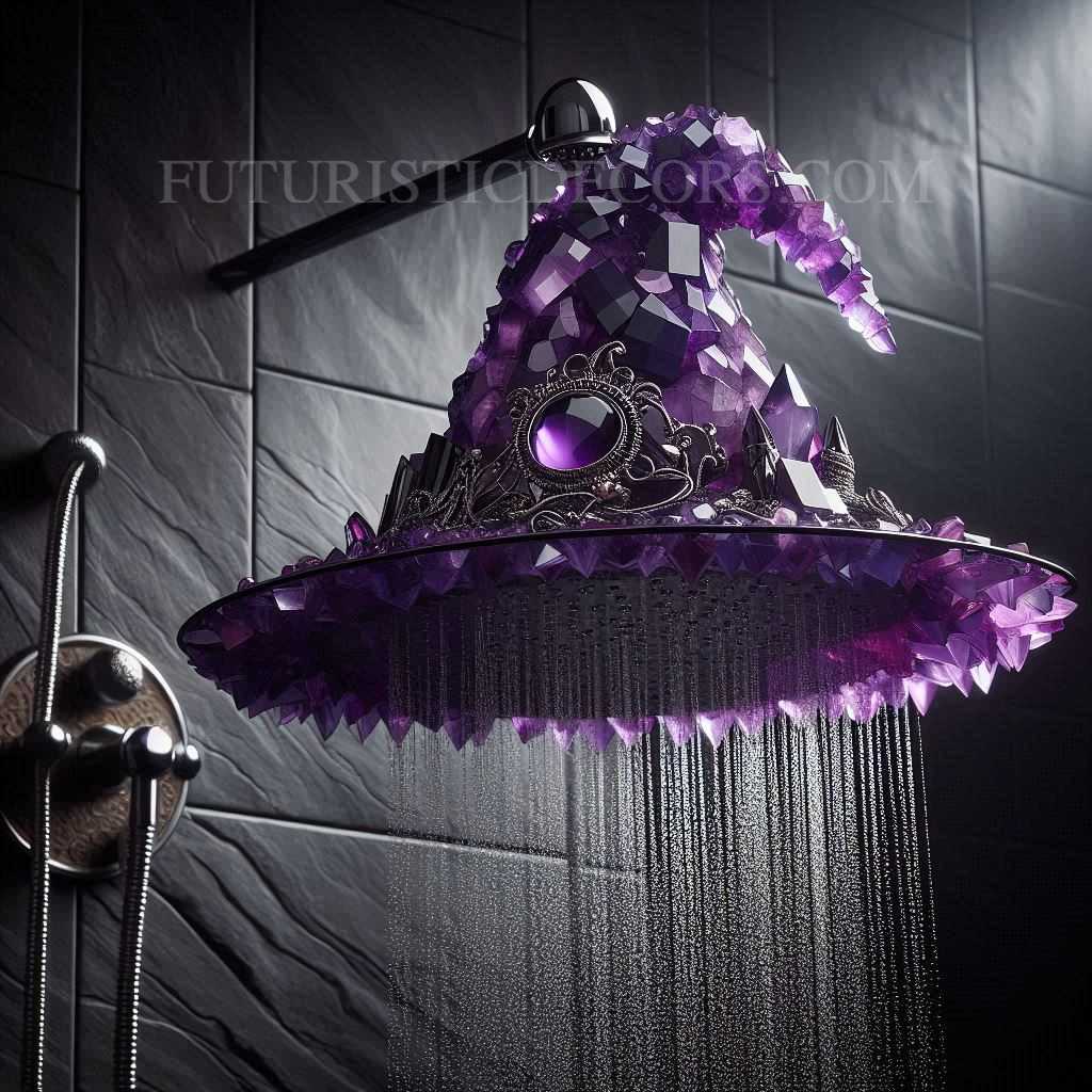 Amethyst Crystal Witch Hat Showers