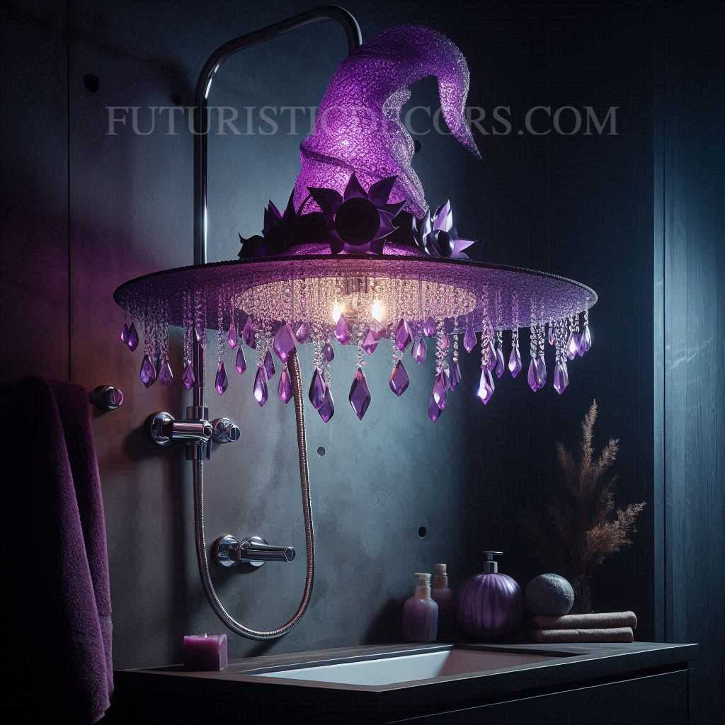 Amethyst Crystal Witch Hat Showers