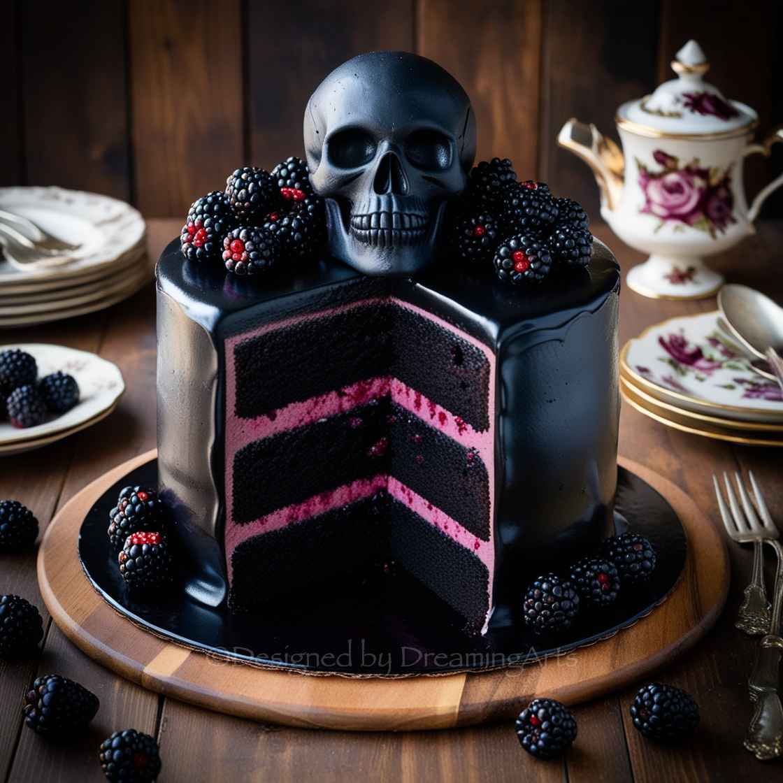 Blackberry Velvet Gothic Cake