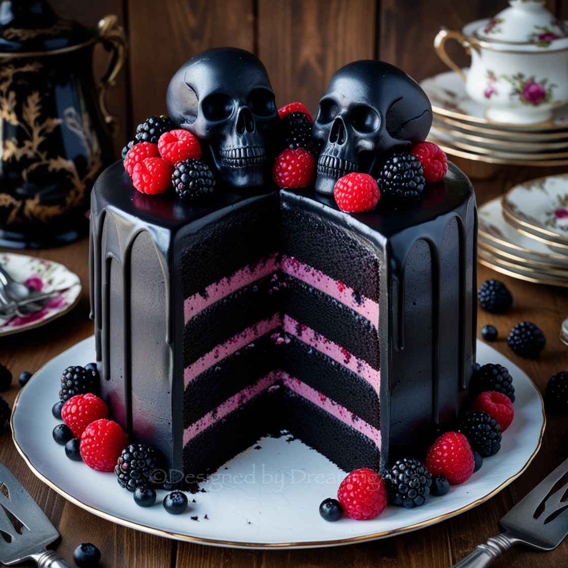 Blackberry Velvet Gothic Cake