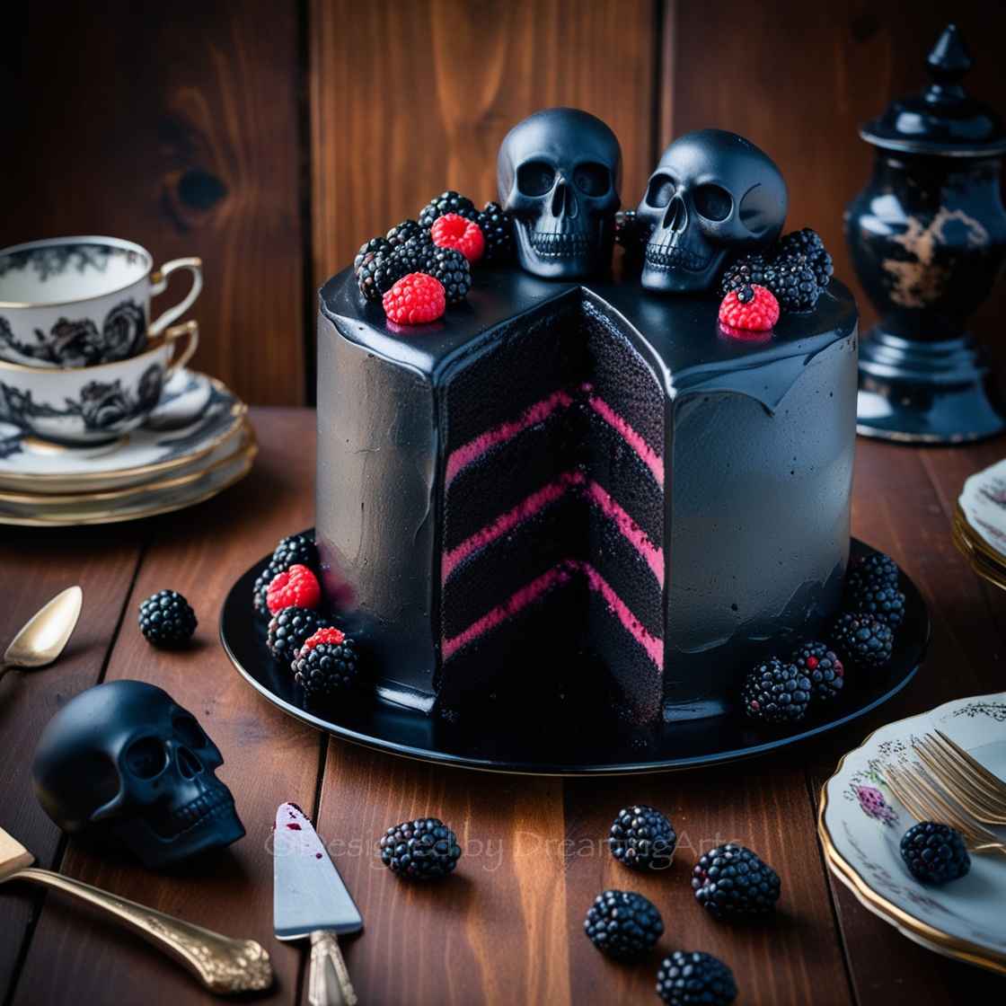 Blackberry Velvet Gothic Cake