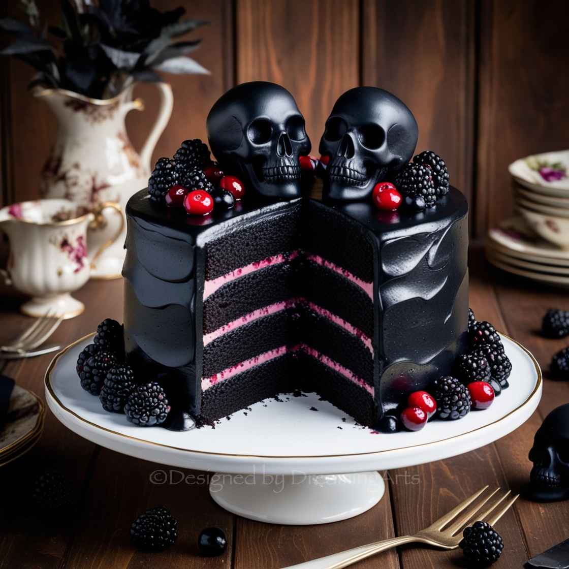 Blackberry Velvet Gothic Cake