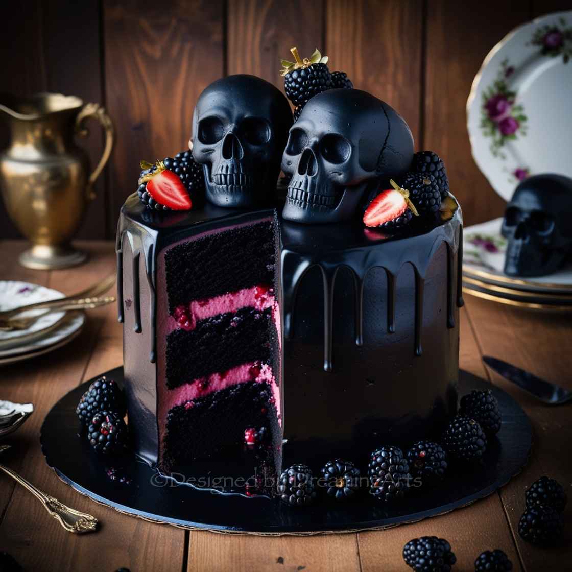 Blackberry Velvet Gothic Cake