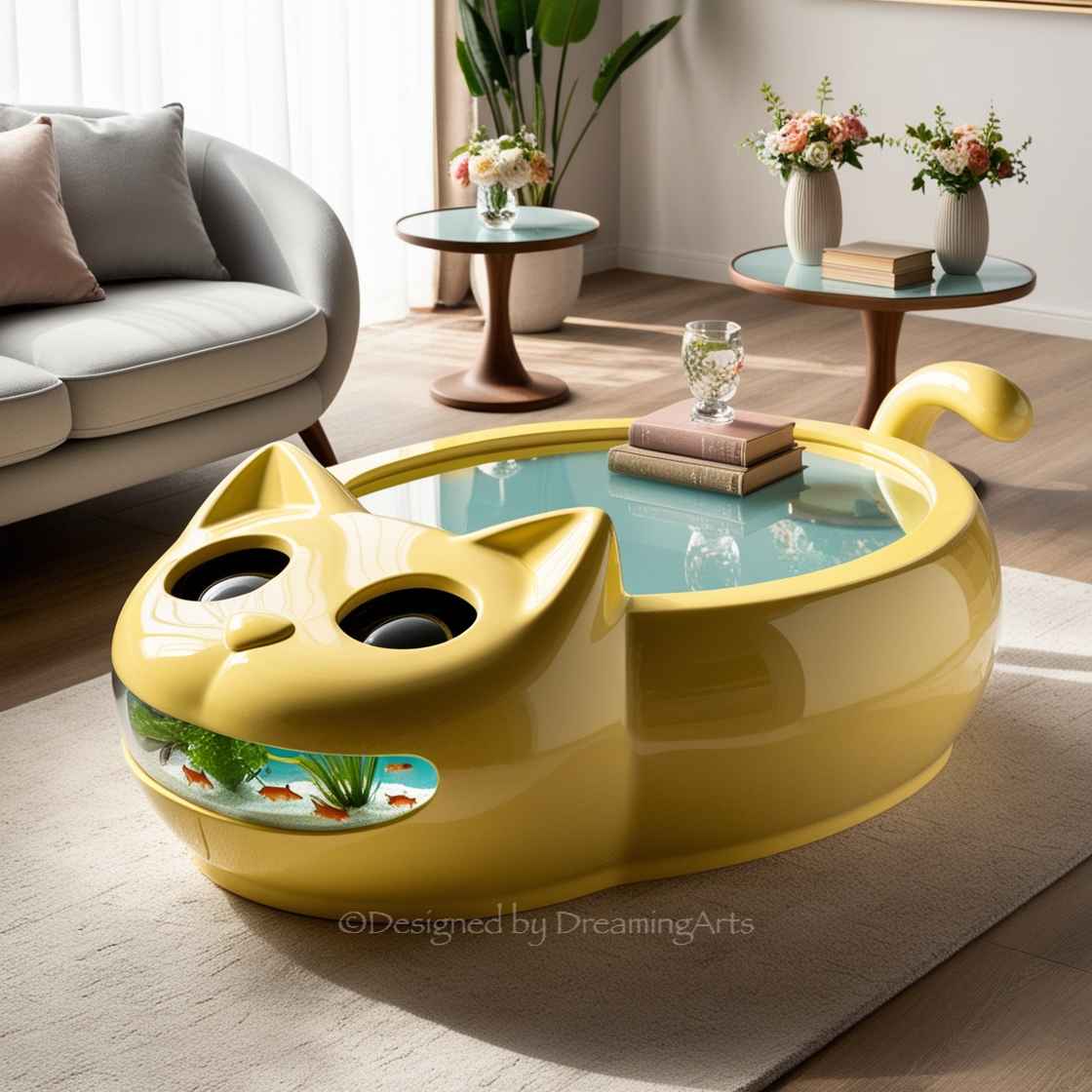 Cat Aquarium Coffee Tables