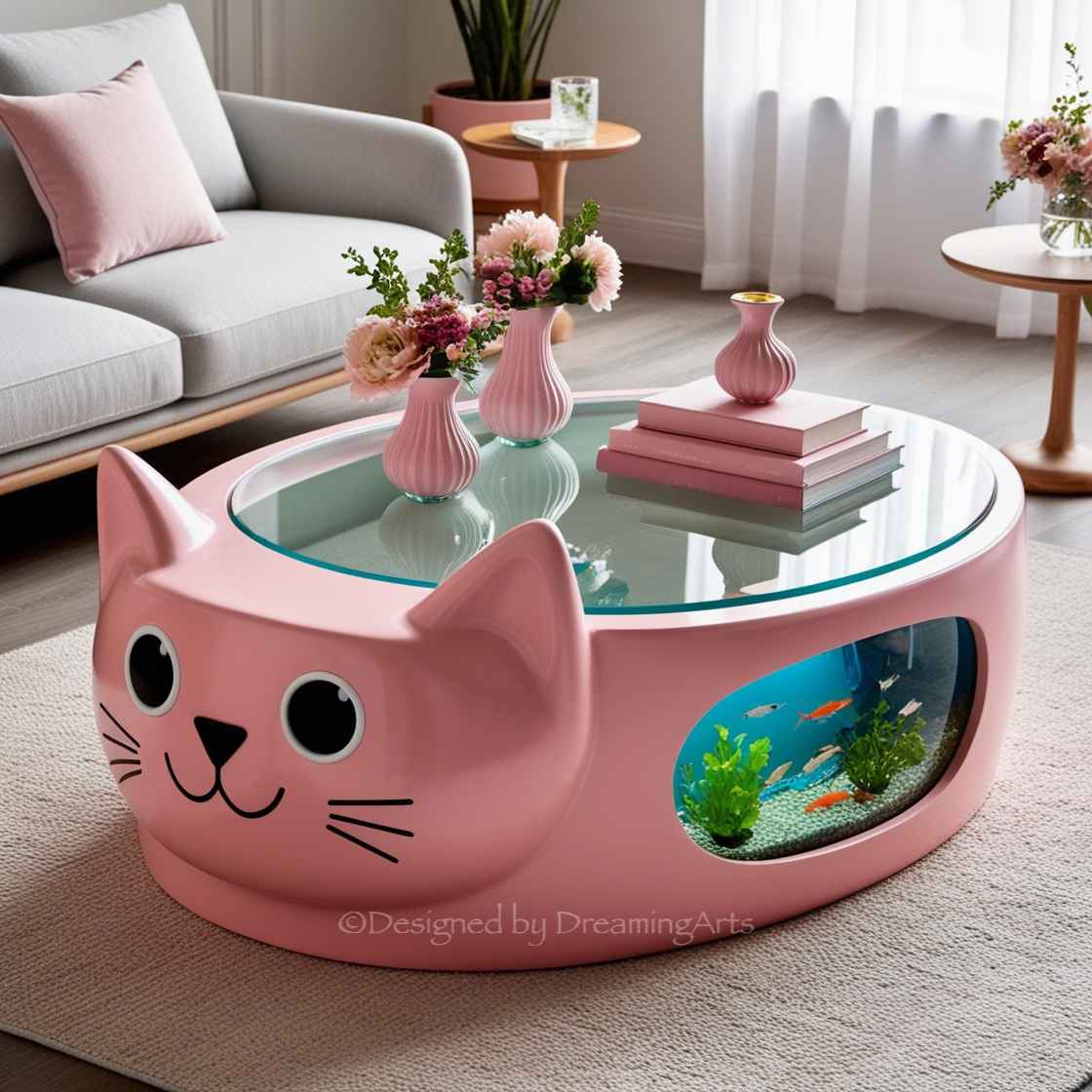 Cat Aquarium Coffee Tables