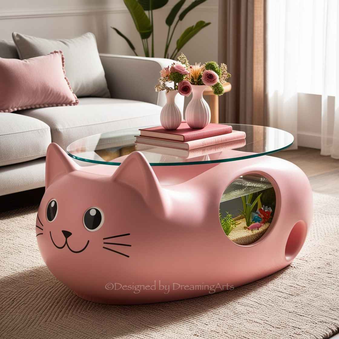 Cat Aquarium Coffee Tables