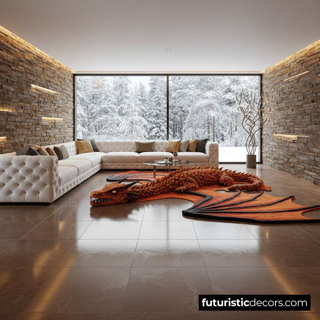 Fur Dragon Rug Large