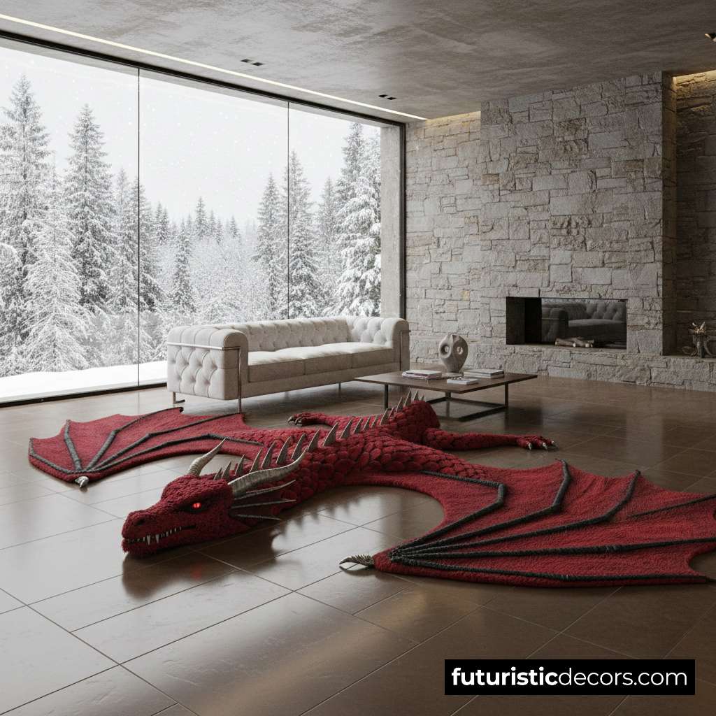 Fur Dragon Rug Large