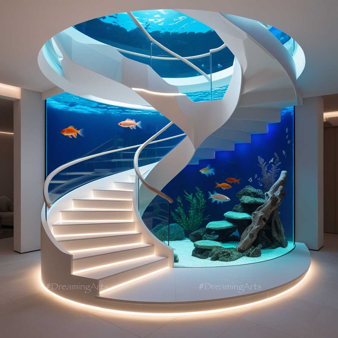 Staircases with Aquariums