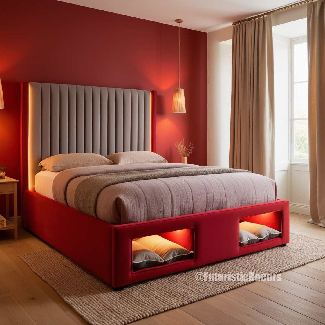 Bed with Built-In Dog Bed Pods