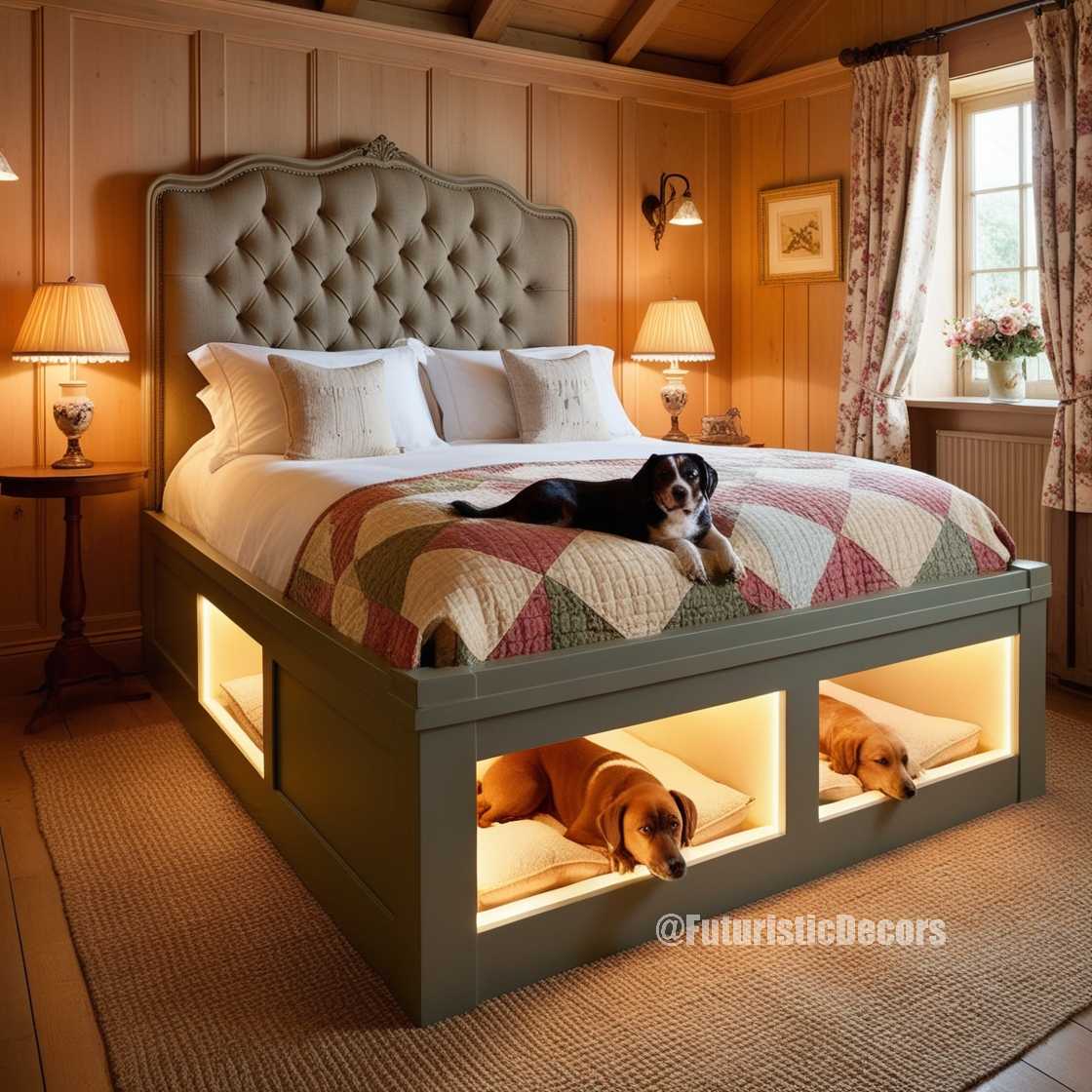 Bed With Dog Pods Bed