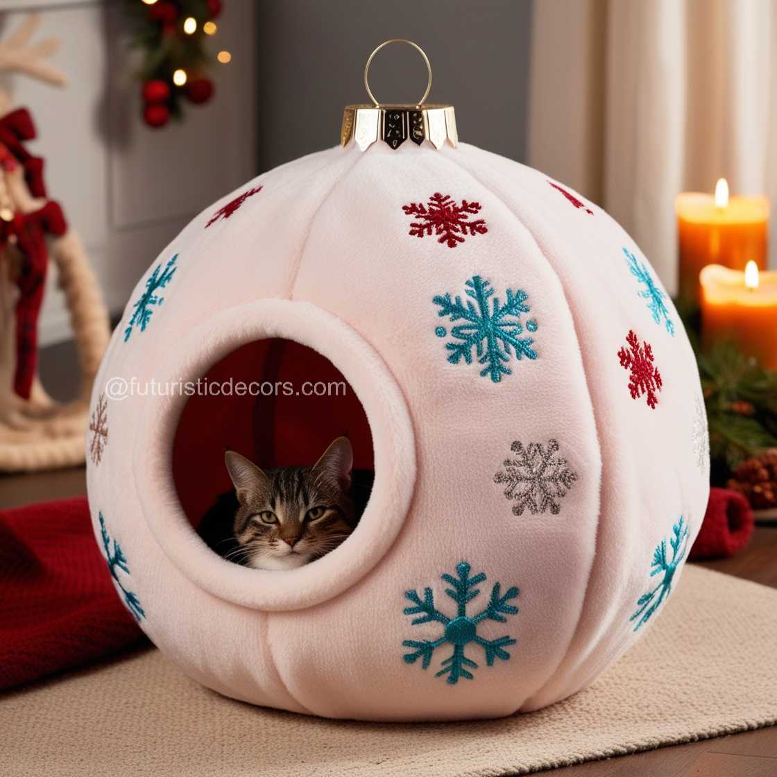 Christmas Bauble Cat Bed