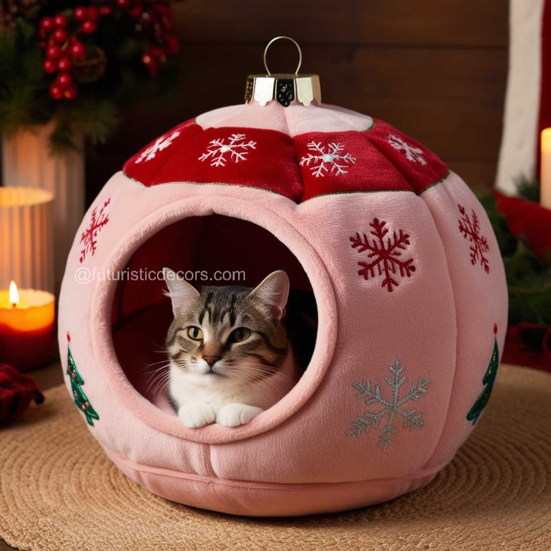 Christmas Bauble Cat Bed