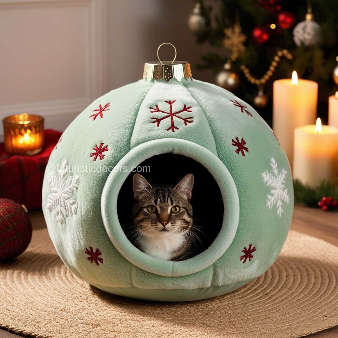 Christmas Bauble Cat Bed