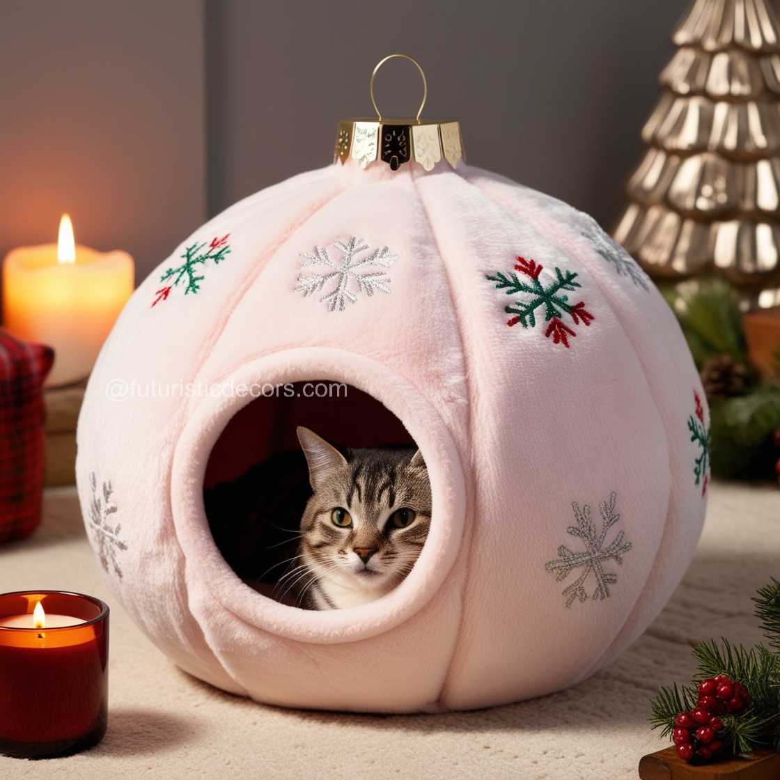 Christmas Bauble Cat Bed