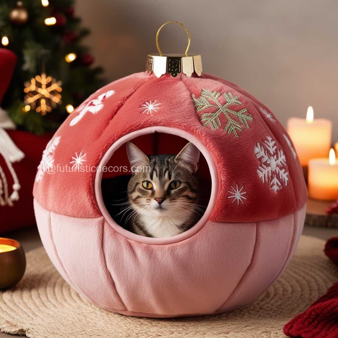 Christmas Bauble Cat Bed