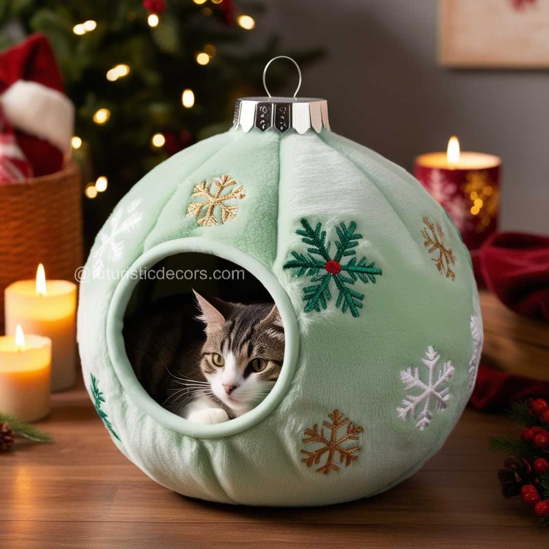 Christmas Bauble Cat Beds