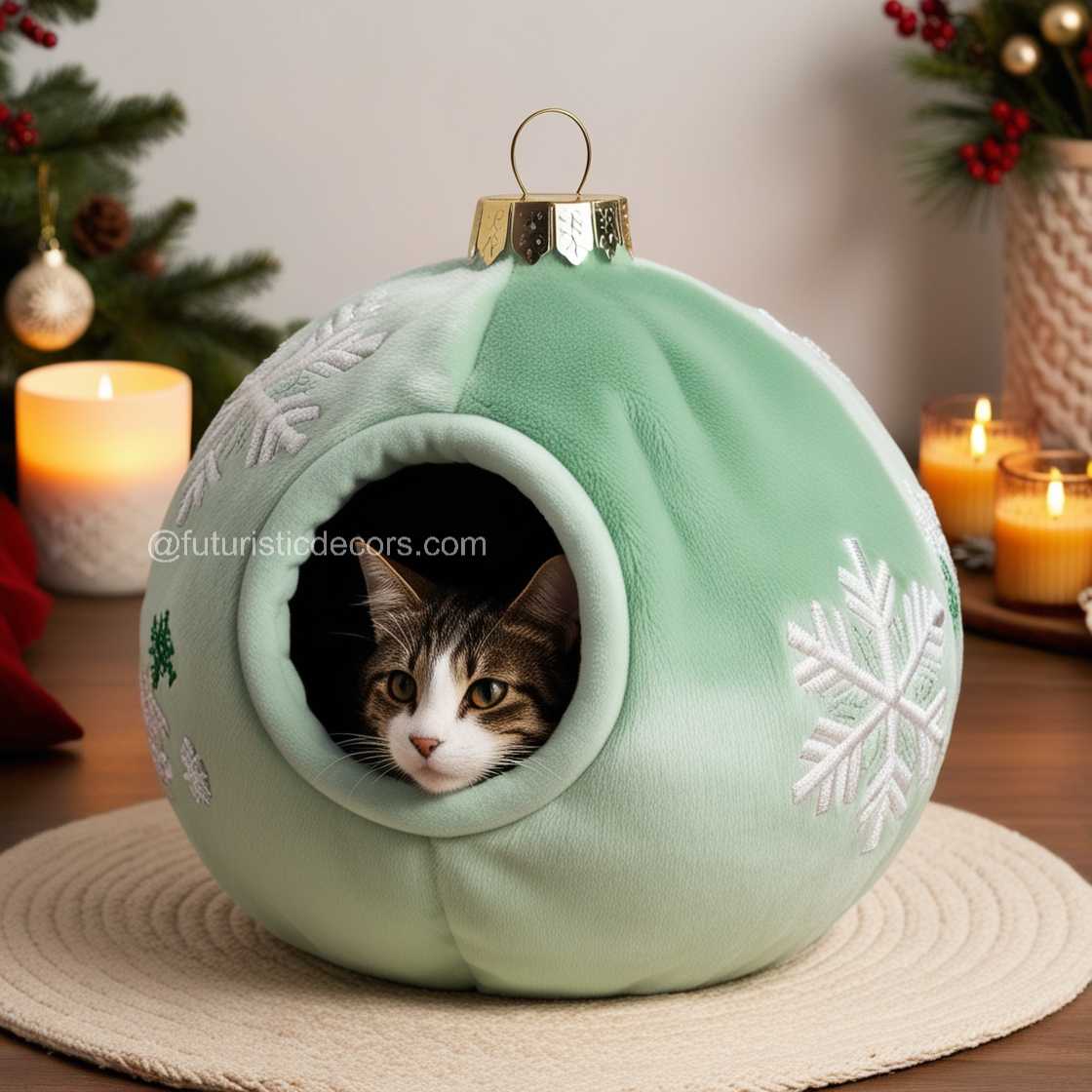 Christmas Bauble Cat Bed