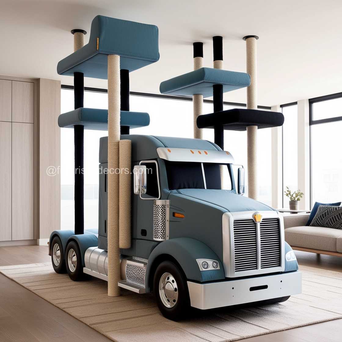 Semi Truck Cat Tower