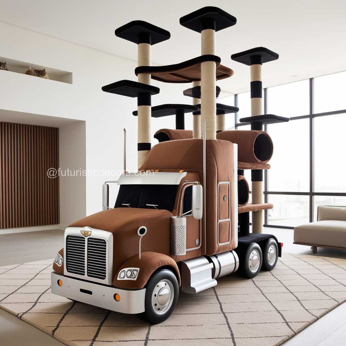 Semi Truck Cat Tower