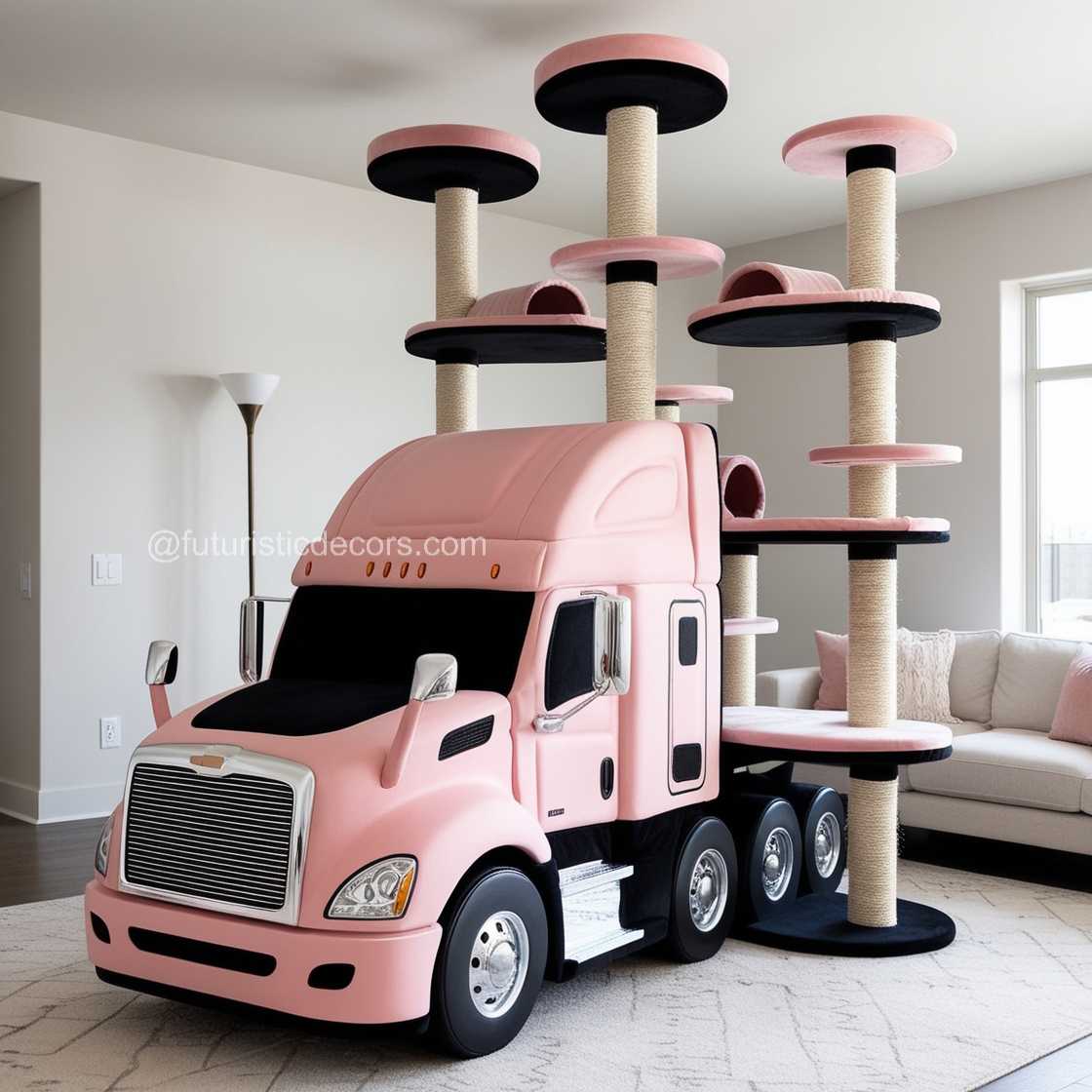 Semi Truck Cat Tower