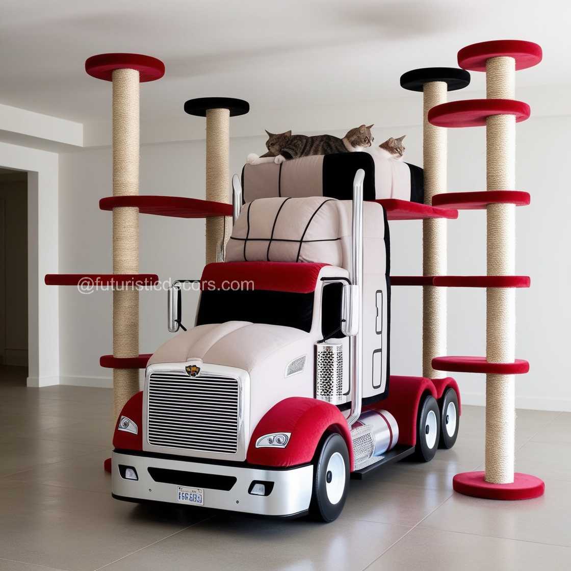 Semi Truck Cat Tower