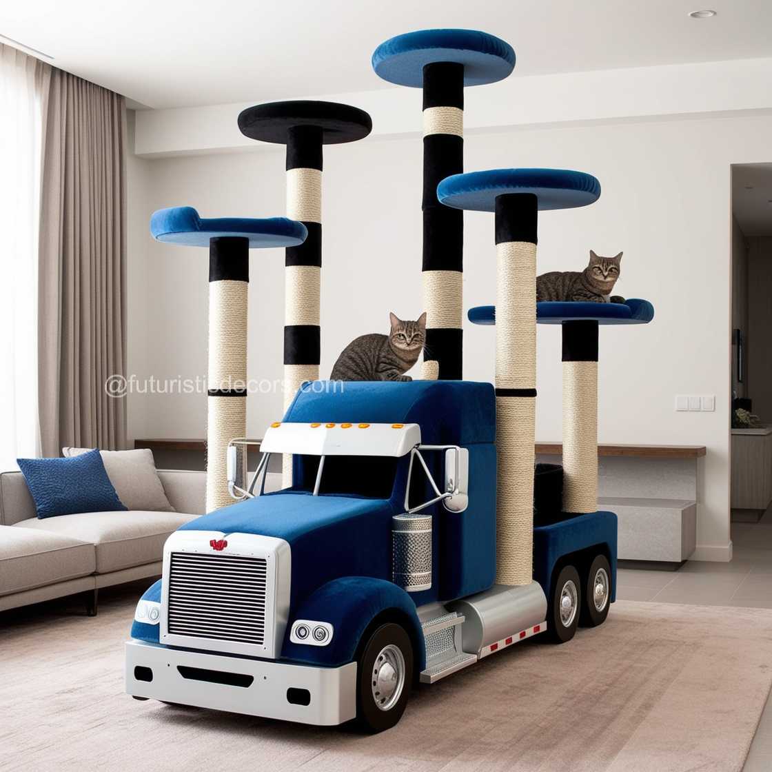 Semi Truck Cat Tower