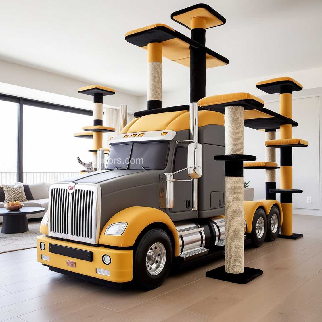 Semi Truck Cat Tower