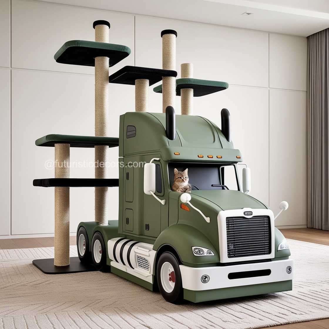 Semi Truck Cat Tower